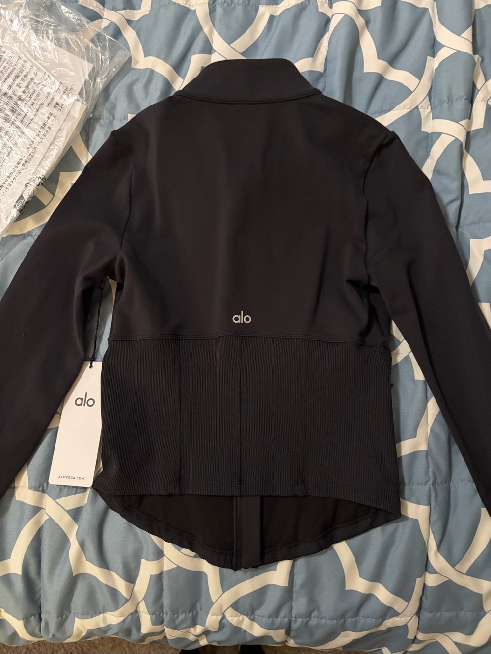 ALO Yoga Black Airbrush Corset Full Zip Jacket - Picture 3 of 6